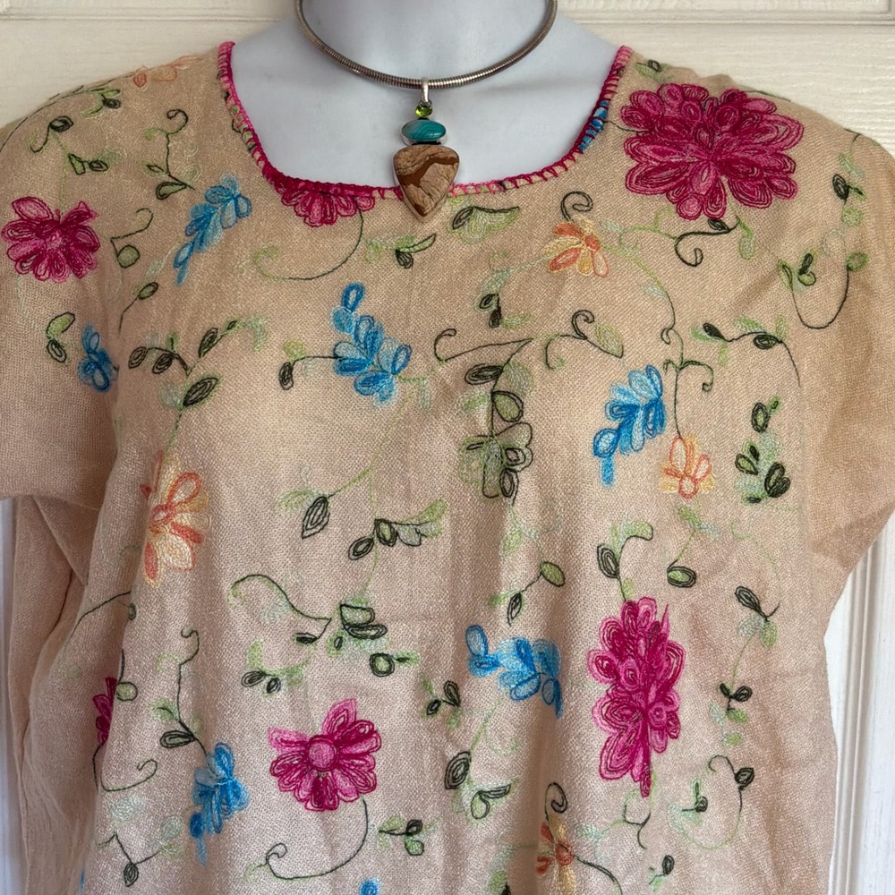 Boho embroidery beach coverup